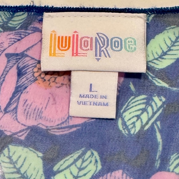 LuLaRoe Blue and Purple Floral Monroe Kimono with Black Fringe NWT - Picture 7 of 9